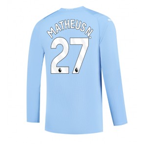 Manchester City Matheus Nunes #27 Replica Home Stadium Shirt 2023-24 Long Sleeve